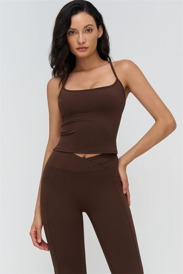 The BoldFit Crop Top Flared Leggings 2-Piece Set — Bistre